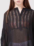 Блуза прозрачная с кружевными вставками - фото 4