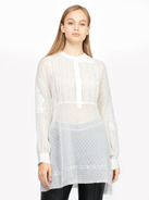 Блуза прозрачная с кружевными вставками