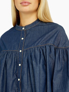 Блуза свободного кроя с объемными рукавами - фото 2