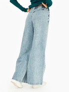 Брюки джинсовые с поясом на резинке - фото 5