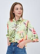 Блуза оверсайз с накладным карманом - фото 4